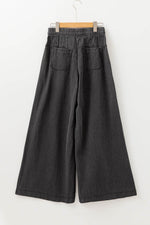 Load image into Gallery viewer, Carbon Grey Mineral Wash Button Fly Waist Wide Leg Jeans - Fashion Queen -  10
