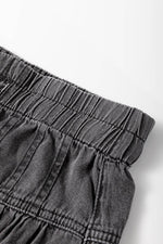 Load image into Gallery viewer, Carbon Grey Mineral Wash Button Fly Waist Wide Leg Jeans - Fashion Queen -  11

