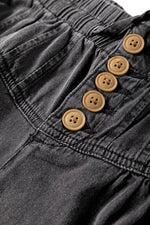 Load image into Gallery viewer, Carbon Grey Mineral Wash Button Fly Waist Wide Leg Jeans - Fashion Queen -  12

