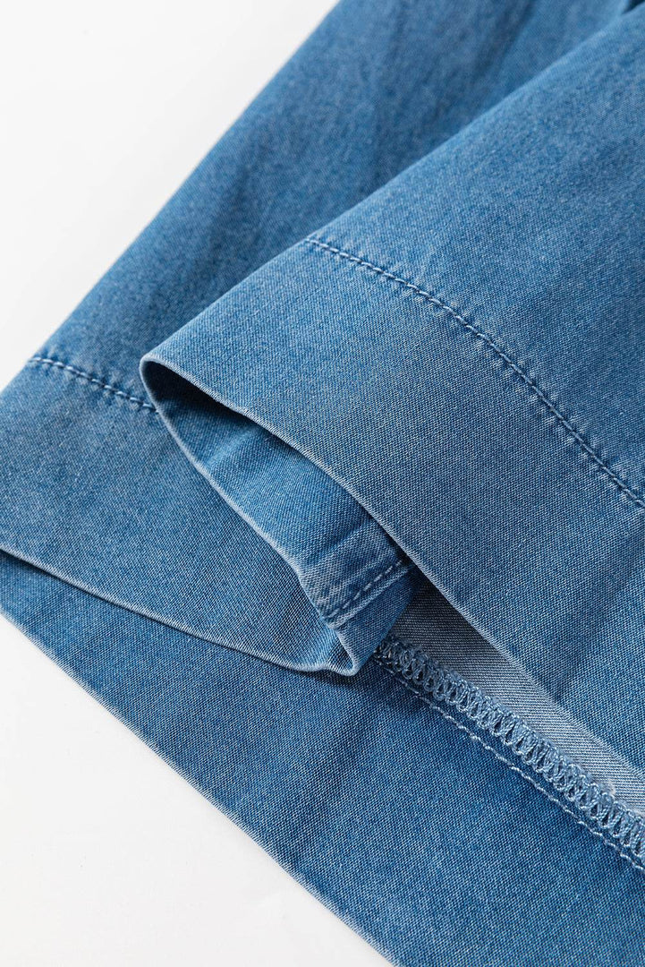 Carbon Grey Mineral Wash Button Fly Waist Wide Leg Jeans - Fashion Queen -  23