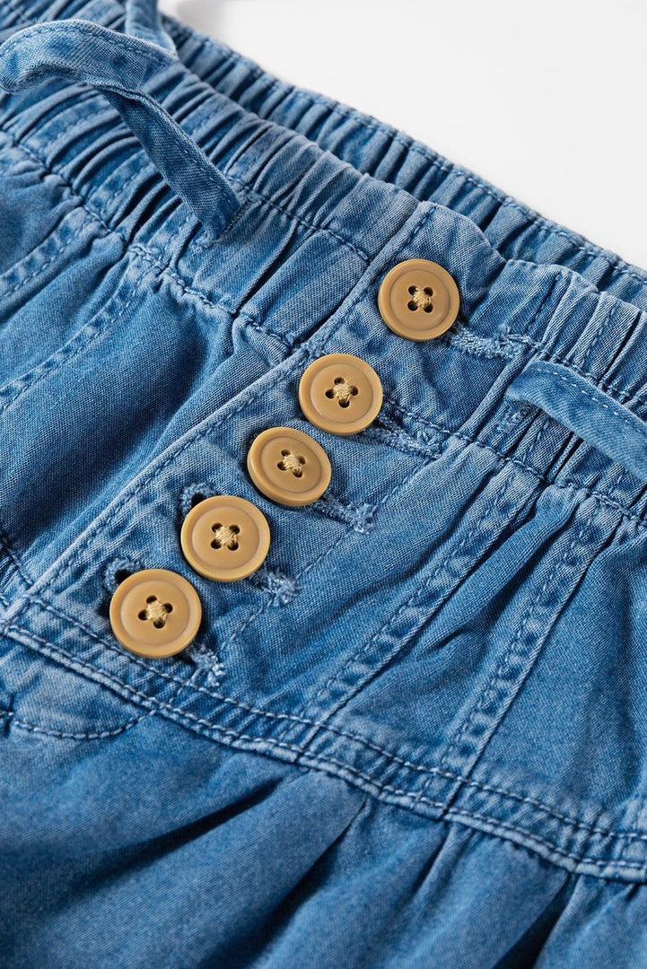 Carbon Grey Mineral Wash Button Fly Waist Wide Leg Jeans - Fashion Queen -  25