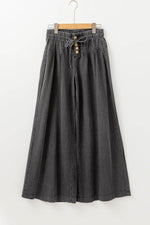 Load image into Gallery viewer, Carbon Grey Mineral Wash Button Fly Waist Wide Leg Jeans - Fashion Queen -  3
