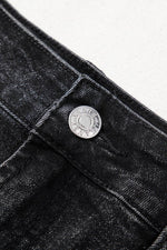 Load image into Gallery viewer, Carbon Grey Mineral Wash Ripped Raw Hem Denim Mini Skirt - Fashion Queen -  14
