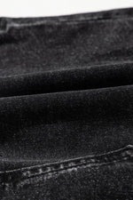 Load image into Gallery viewer, Carbon Grey Mineral Wash Ripped Raw Hem Denim Mini Skirt - Fashion Queen -  16
