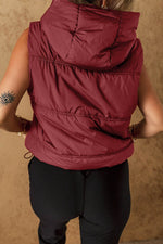 Load image into Gallery viewer, Clay Zip-up Side Pockets Hooded Puffer Vest - Fashion Queen -  2
