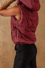 Load image into Gallery viewer, Clay Zip-up Side Pockets Hooded Puffer Vest - Fashion Queen -  7
