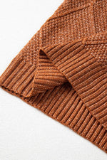 Load image into Gallery viewer, Coffee Cable Knit Drop Shoulder Loose Fit Sweater Dress - Fashion Queen -  19
