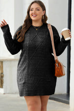 Load image into Gallery viewer, Coffee Cable Knit Drop Shoulder Loose Fit Sweater Dress - Fashion Queen -  5
