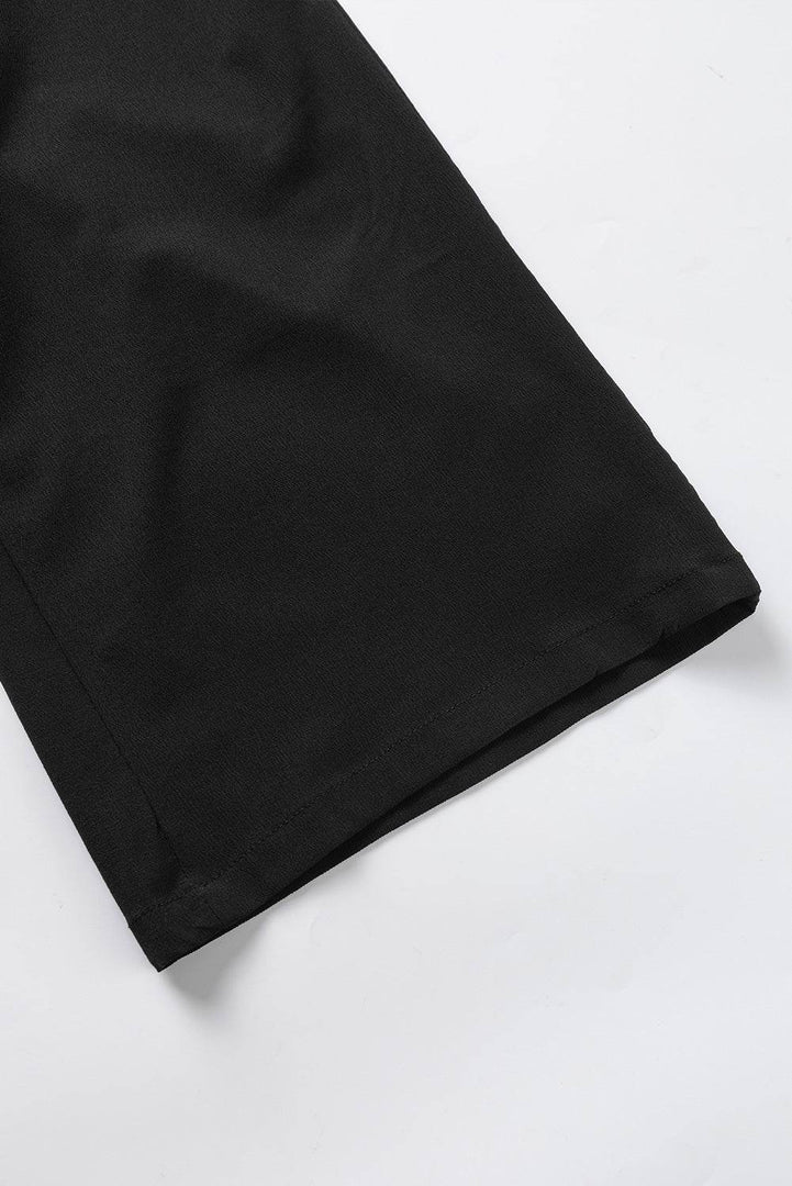 Coffee High Waisted Tie Front Side Pocket Wide Leg Flowy Casual Pants - Fashion Queen -  17