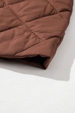 Load image into Gallery viewer, Coffee Longline Quilted Stand Collar Puffer Vest - Fashion Queen -  17
