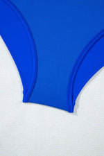 Load image into Gallery viewer, Dark Blue Bow Peplum Waist Spaghetti Straps Tankini Set - Fashion Queen -  16
