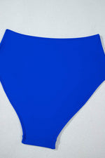 Load image into Gallery viewer, Dark Blue Bow Peplum Waist Spaghetti Straps Tankini Set - Fashion Queen -  19
