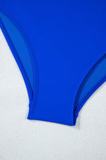 Load image into Gallery viewer, Dark Blue Bow Peplum Waist Spaghetti Straps Tankini Set - Fashion Queen -  20

