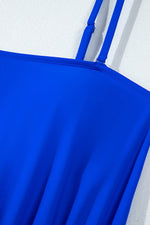 Load image into Gallery viewer, Dark Blue Bow Peplum Waist Spaghetti Straps Tankini Set - Fashion Queen -  24
