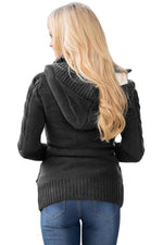 Load image into Gallery viewer, Dark Gray Long Sleeve Button-up Hooded Cardigans - Fashion Queen -  11
