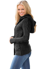 Load image into Gallery viewer, Dark Gray Long Sleeve Button-up Hooded Cardigans - Fashion Queen -  12
