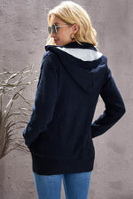 Load image into Gallery viewer, Dark Gray Long Sleeve Button-up Hooded Cardigans - Fashion Queen -  14
