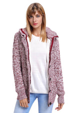 Load image into Gallery viewer, Dark Gray Long Sleeve Button-up Hooded Cardigans - Fashion Queen -  22
