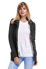 Load image into Gallery viewer, Dark Gray Long Sleeve Button-up Hooded Cardigans - Fashion Queen -  28
