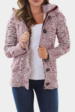 Load image into Gallery viewer, Dark Gray Long Sleeve Button-up Hooded Cardigans - Fashion Queen -  4
