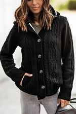 Load image into Gallery viewer, Dark Gray Long Sleeve Button-up Hooded Cardigans - Fashion Queen -  9
