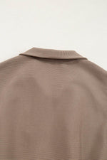 Load image into Gallery viewer, Dark Khaki Textured Short Sleeve Half Zip Drawstring Waist Romper - Fashion Queen -  20
