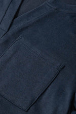 Load image into Gallery viewer, Dirty blue Notch V Neck Pocket Patched Long Sleeve T Shirt - Fashion Queen -  13
