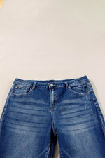 Load image into Gallery viewer, Dirty blue Plus Size High Waist Side Slits Flare Jeans - Fashion Queen -  10
