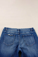Load image into Gallery viewer, Dirty blue Plus Size High Waist Side Slits Flare Jeans - Fashion Queen -  13
