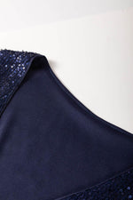 Load image into Gallery viewer, Dirty blue Sequined Deep V Neck Buttoned Tank Top - Fashion Queen -  11
