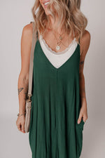Load image into Gallery viewer, Duffel Green Spaghetti Straps Pocketed Slouchy Maxi Dress - Fashion Queen -  4
