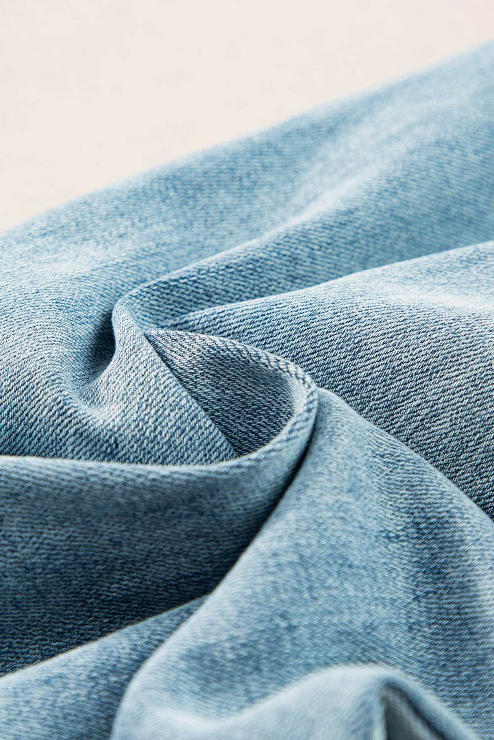 Dusk Blue Acid Wash Extra Wide Leg High Waist Long Jeans - Fashion Queen -  10