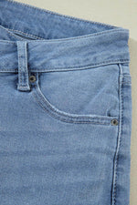 Load image into Gallery viewer, Dusk Blue High Rise Asymmetric Button Zip Fly Ripped Jeans - Fashion Queen -  11
