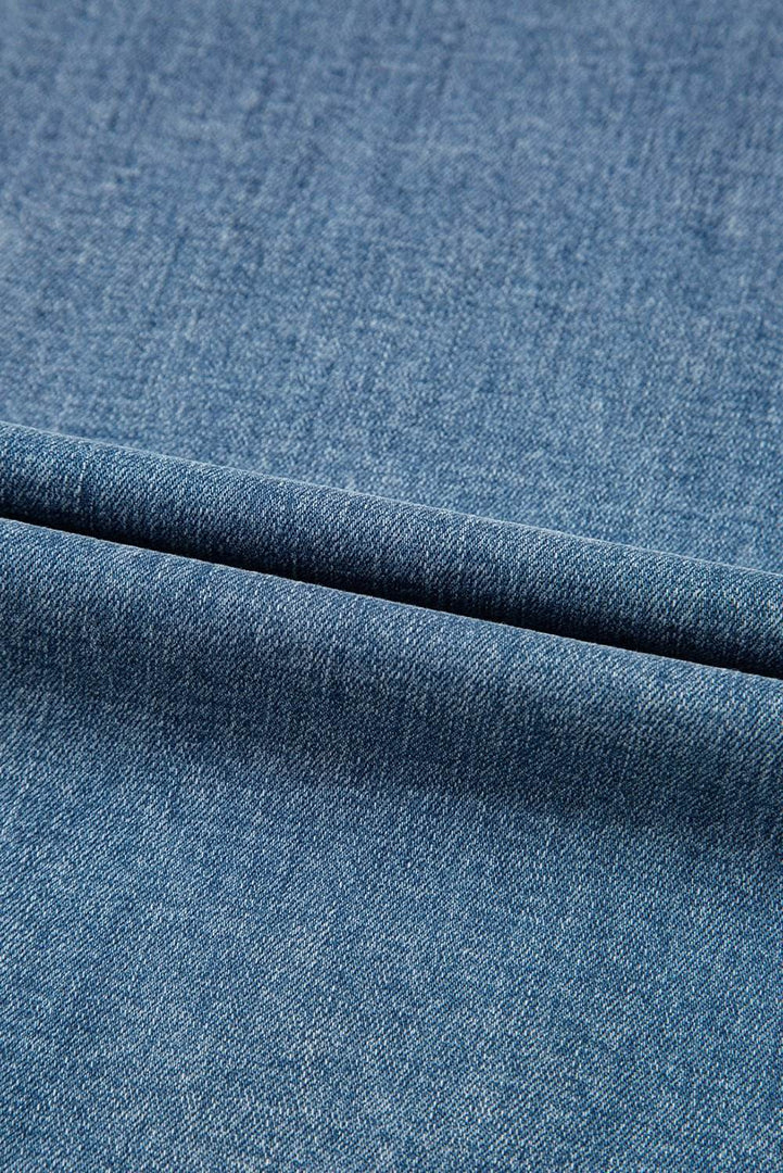 Dusk Blue Medium Wash Super Wide Leg Denim Pants - Fashion Queen -  10