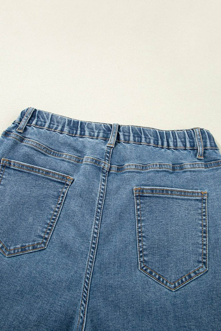 Dusk Blue Medium Wash Super Wide Leg Denim Pants - Fashion Queen -  11