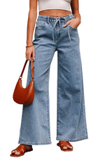 Load image into Gallery viewer, Dusk Blue Medium Wash Super Wide Leg Denim Pants - Fashion Queen -  21
