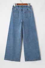 Load image into Gallery viewer, Dusk Blue Medium Wash Super Wide Leg Denim Pants - Fashion Queen -  5
