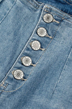 Load image into Gallery viewer, Dusk Blue Multi Buttons Medium Wash Straight Loose Leg Jeans - Fashion Queen -  8
