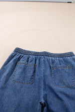 Load image into Gallery viewer, Dusk Blue Plus Size Drawstring High Waist Straight Leg Jeans - Fashion Queen -  12
