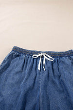 Load image into Gallery viewer, Dusk Blue Plus Size Drawstring High Waist Straight Leg Jeans - Fashion Queen -  13
