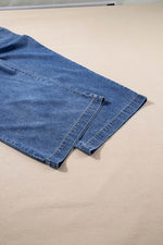Load image into Gallery viewer, Dusk Blue Plus Size Drawstring High Waist Straight Leg Jeans - Fashion Queen -  14
