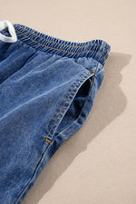 Load image into Gallery viewer, Dusk Blue Plus Size Drawstring High Waist Straight Leg Jeans - Fashion Queen -  15

