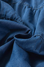 Load image into Gallery viewer, Dusk Blue Square Neck Side Pockets Loose Fit Denim Mini Dress - Fashion Queen -  24
