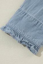 Load image into Gallery viewer, Dusk Blue Turn-down Collar Chambray Shirt - Fashion Queen -  17
