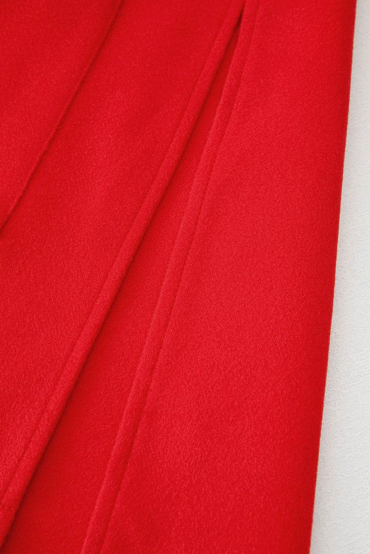 Fiery Red Solid Color Casual Zip up Hooded Coat - Fashion Queen -  17