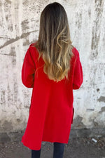 Load image into Gallery viewer, Fiery Red Solid Color Casual Zip up Hooded Coat - Fashion Queen -  2
