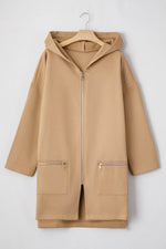 Load image into Gallery viewer, Fiery Red Solid Color Casual Zip up Hooded Coat - Fashion Queen -  27

