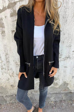 Load image into Gallery viewer, Fiery Red Solid Color Casual Zip up Hooded Coat - Fashion Queen -  4

