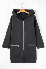 Load image into Gallery viewer, Fiery Red Solid Color Casual Zip up Hooded Coat - Fashion Queen -  6
