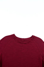 Load image into Gallery viewer, Fiery Red Solid Crew Neck Long Sleeve Top - Fashion Queen -  11
